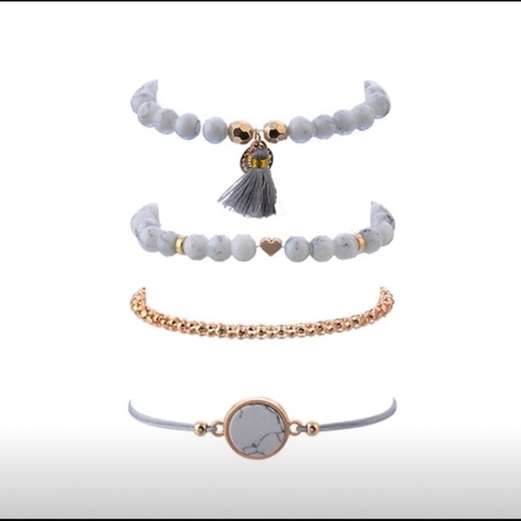 ❤️Marble and gold four piece bracelet - Picture 3 of 4